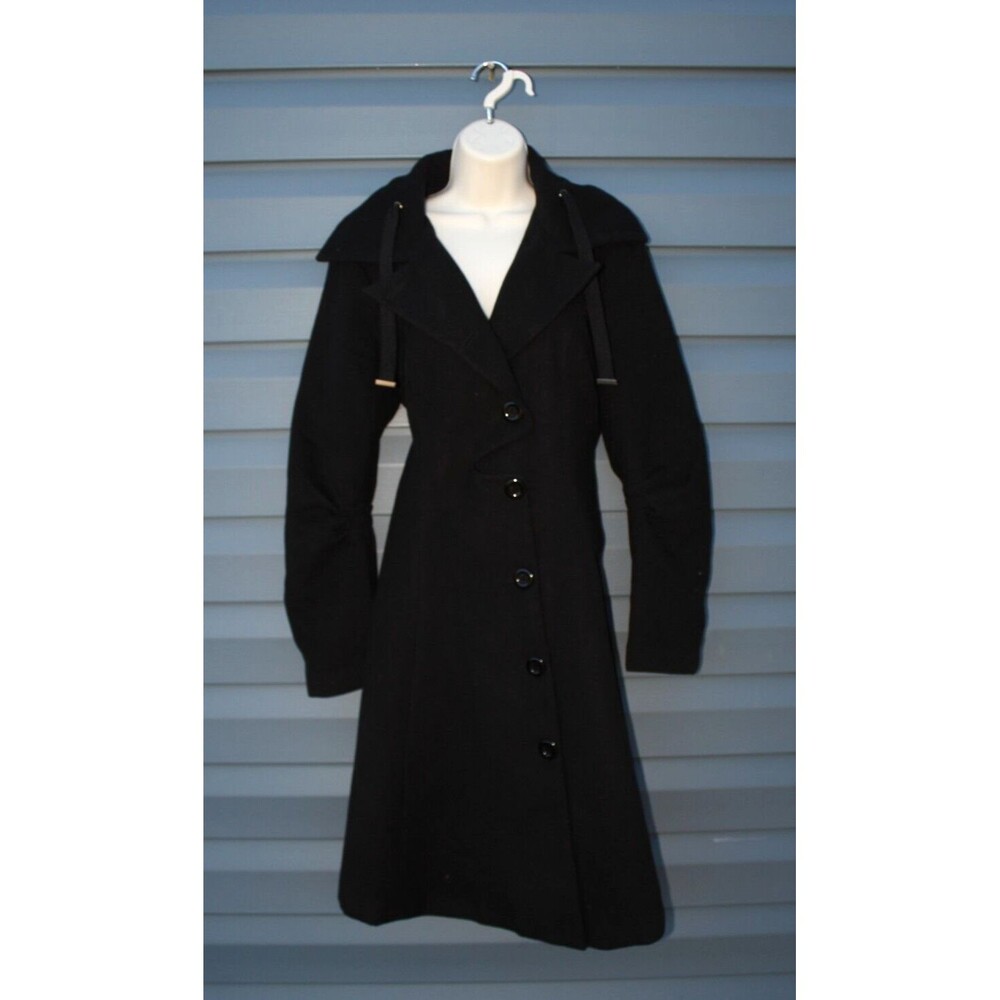 Sisjuly Peacoat Sz XXL Black Soft 100% Polyester Fit Flare Coat Womens Winter